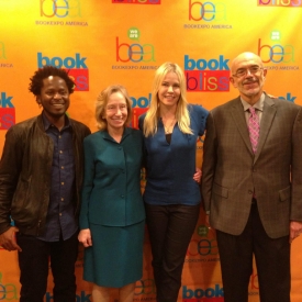 At a Boojk Expo America morning breakfast talk with fellow authors Ishmael Bea, Doris Kearns Goodwin, and Chelsea Handler. Chelsea announced to the crowd of a thousand or so that I had a sexual obsession about her, but I think it was the other way around. 