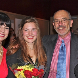 In Seattle @ the after-party of the SHE's COME UNDONE premiere at Book It Theater. "Dolores" holds the bouquet after her amazing performance.