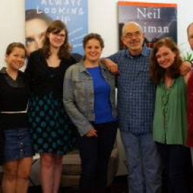 With the HarperCollins audio crew, the nicest folks ever!