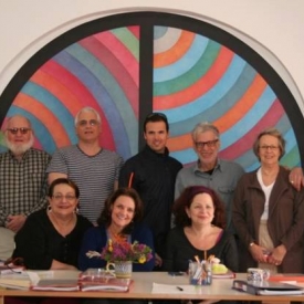 Faculty and students at the Sol and Carol LeWitt villa in Praiano, Italy on the Amalfi coast in March